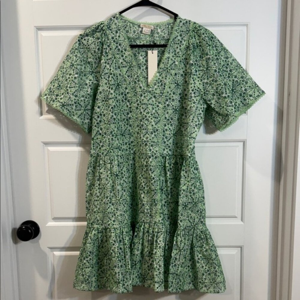 Shoshanna Green Blue Floral Mini Dress Small NWT
